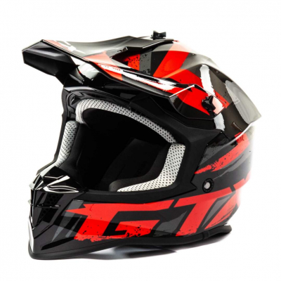 Шлем мото кроссовый GTX 633 #10 (S) BLACK/RED GREY МОТОУДАЧА. Магазин мототехники и садового инвентаря с доставкой по всей России