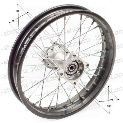 Обод задний 14" (1,85-R14 d=15mm) сталь/черный 4x92x76/4x100x76 (звезда/диск) МОТОУДАЧА. Магазин мототехники и садового инвентаря с доставкой по всей России