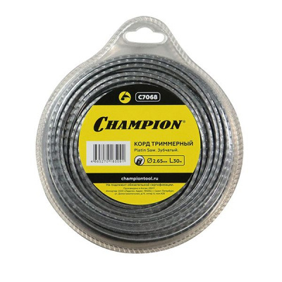 Корд трим.CHAMPION Platin Saw 2.65мм*30м (зубчатый) МОТОУДАЧА. Магазин мототехники и садового инвентаря с доставкой по всей России