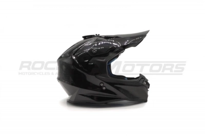 Шлем кроссовый ROCKOT RM-217 Dark GL (M) (черный глянцевый однотонный) МОТОУДАЧА. Магазин мототехники и садового инвентаря с доставкой по всей России