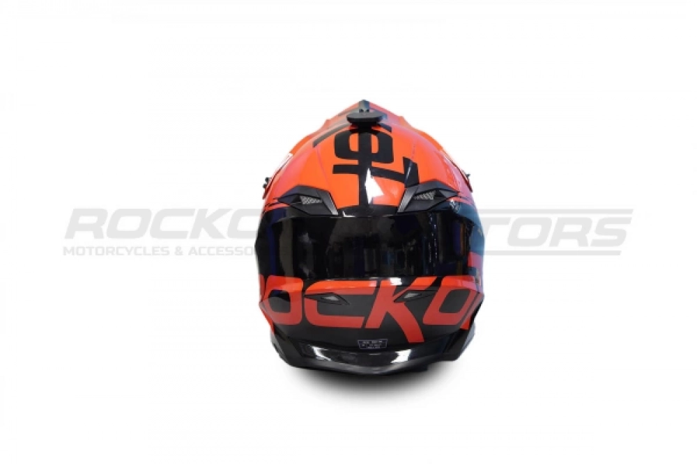 Шлем кроссовый ROCKOT RM-217 Trick (M) (серый/красный/черный глянцевый) МОТОУДАЧА. Магазин мототехники и садового инвентаря с доставкой по всей России