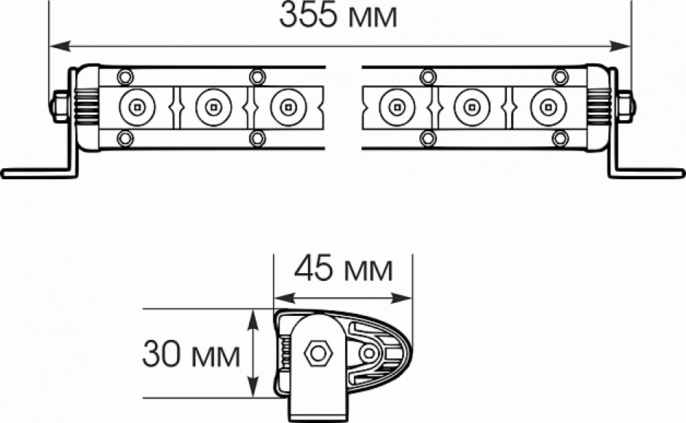Светодиодная балка LF-36-S (дальний свет, мет. корп., 12 LED, 36W) МОТОУДАЧА. Магазин мототехники и садового инвентаря с доставкой по всей России