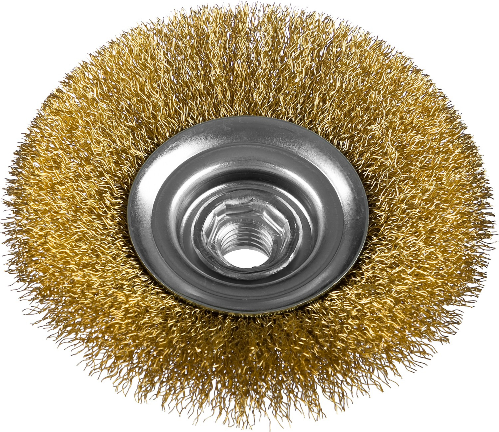ЗУБР 100 мм, витая стальная латунированная проволока 0.3 мм, коническая щетка-крацовка для УШМ, Проф МОТОУДАЧА. Магазин мототехники и садового инвентаря с доставкой по всей России