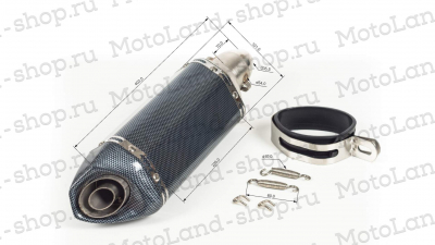 Глушитель AKRAPOVIC  #7 шестигранный карбон МОТОУДАЧА. Магазин мототехники и садового инвентаря с доставкой по всей России