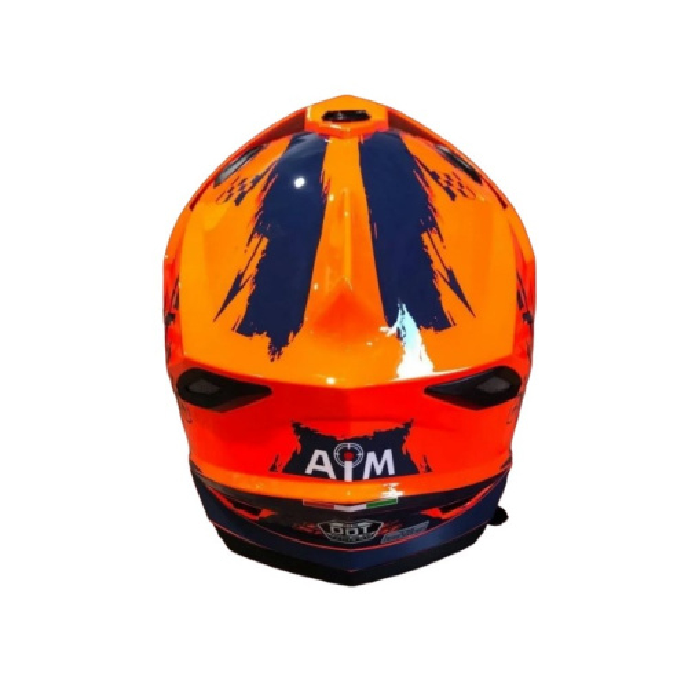 Шлем детский AiM JK802Y Orange/Blue, Y/S МОТОУДАЧА. Магазин мототехники и садового инвентаря с доставкой по всей России