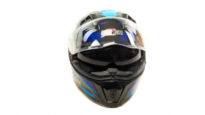 Шлем мото интеграл HIZER J5320 #1 (M)  black/blue (2 визора) МОТОУДАЧА. Магазин мототехники и садового инвентаря с доставкой по всей России