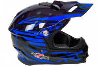 Шлем мото кроссовый HIZER B6196 #2 (L) black/blue МОТОУДАЧА. Магазин мототехники и садового инвентаря с доставкой по всей России