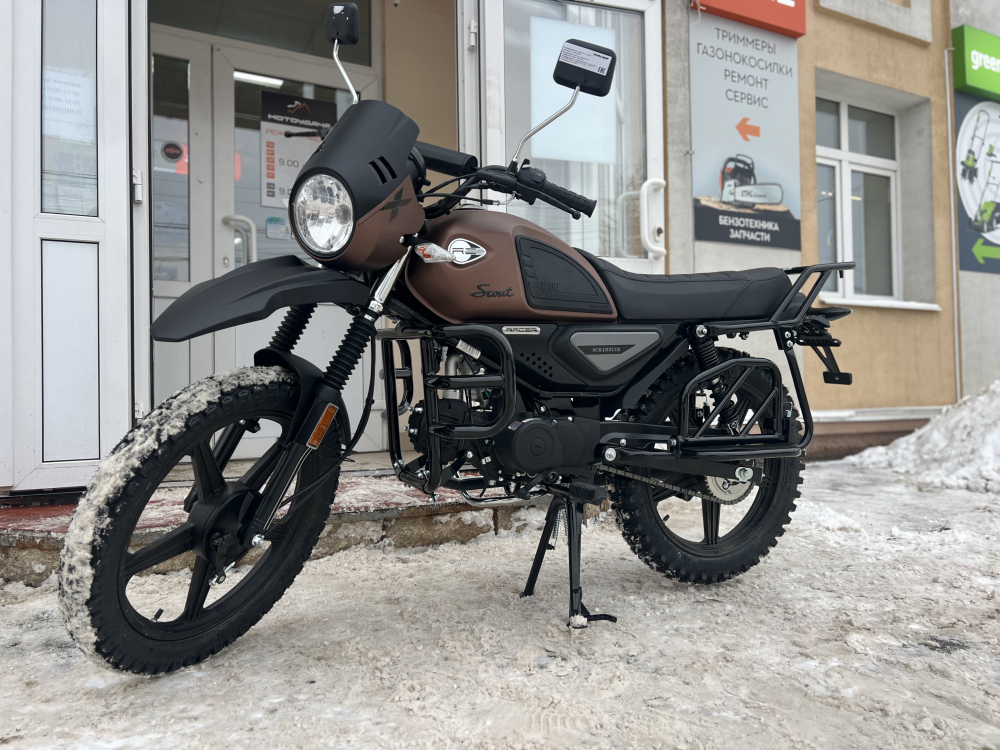 Мопед Racer RC Scout M1 49см3 110 (Коричневый) (Россия) МОТОУДАЧА. Магазин мототехники и садового инвентаря с доставкой по всей России