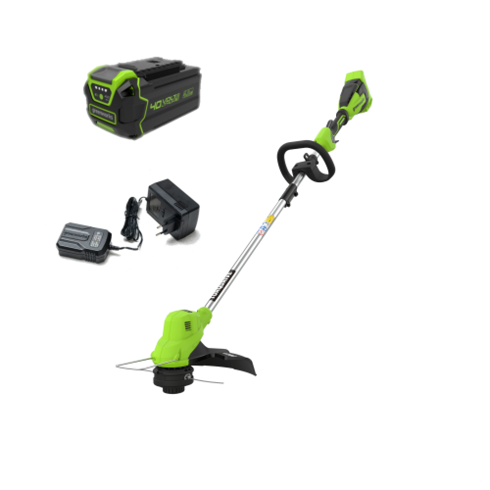 40V Триммер аккумуляторный Greenworks GD40LT, 38 см, с 1хАКБ 4 Ач и ЗУ МОТОУДАЧА. Магазин мототехники и садового инвентаря с доставкой по всей России