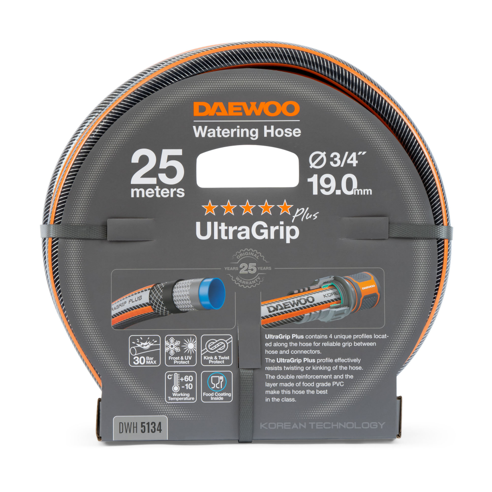 Шланг UltraGrip  диаметром 3/4" (19мм), длина 25 метров  DAEWOO МОТОУДАЧА. Магазин мототехники и садового инвентаря с доставкой по всей России