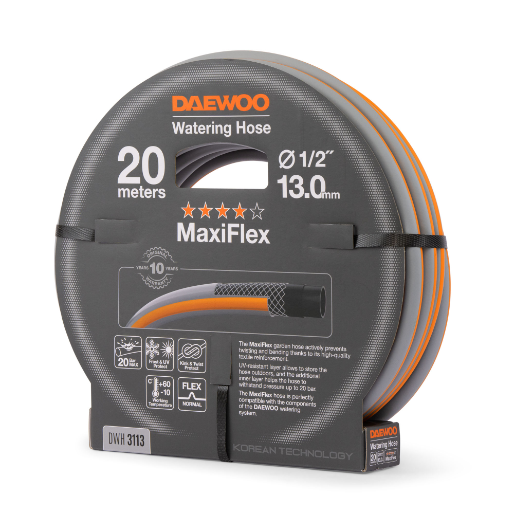 Шланг MaxiFlex диаметром 1/2" (13мм), длина 20 метров  DAEWOO МОТОУДАЧА. Магазин мототехники и садового инвентаря с доставкой по всей России