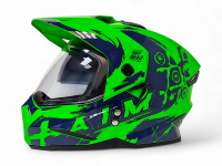 Шлем детский AiM JK802Y Green/Blue, Y/S МОТОУДАЧА. Магазин мототехники и садового инвентаря с доставкой по всей России