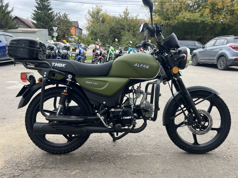 Мопед TMBK ALFA 50см3 (110) Army Green Армейский Зелёный МОТОУДАЧА. Магазин мототехники и садового инвентаря с доставкой по всей России
