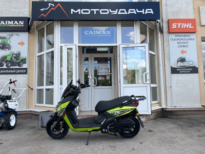 Скутер TMBK SCOOTER RIFLE 50сс (150) LIME GREEN MATT/BLACK МОТОУДАЧА. Магазин мототехники и садового инвентаря с доставкой по всей России