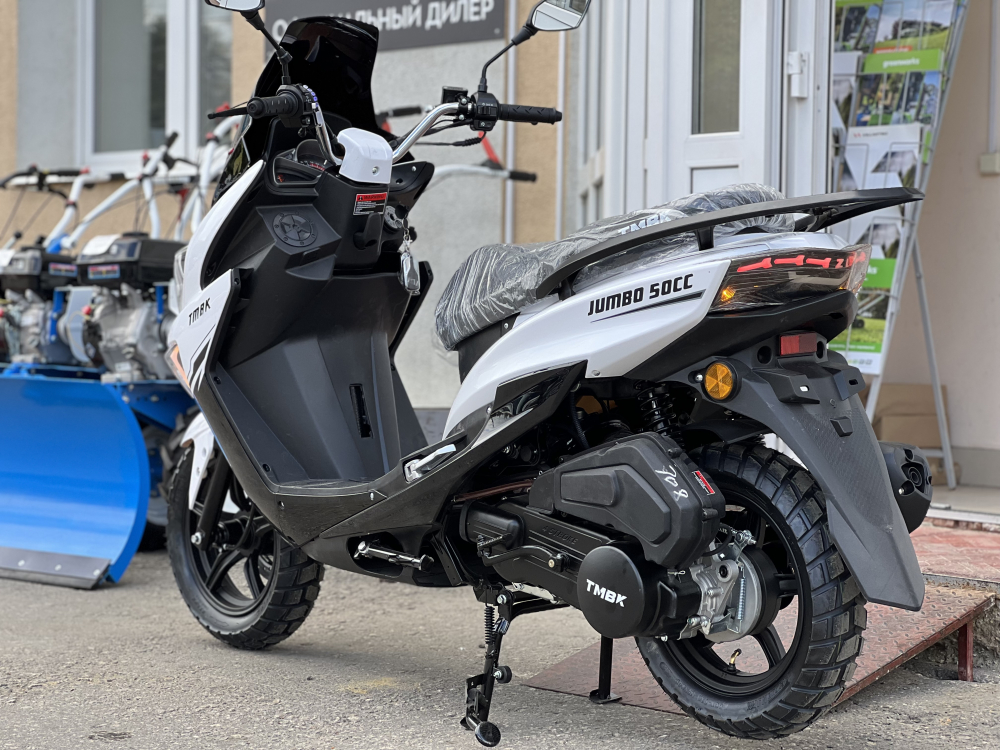 Скутер TMBK SCOOTER JUMBO 50cc (150сс) White Black (Бело-чёрный) МОТОУДАЧА. Магазин мототехники и садового инвентаря с доставкой по всей России