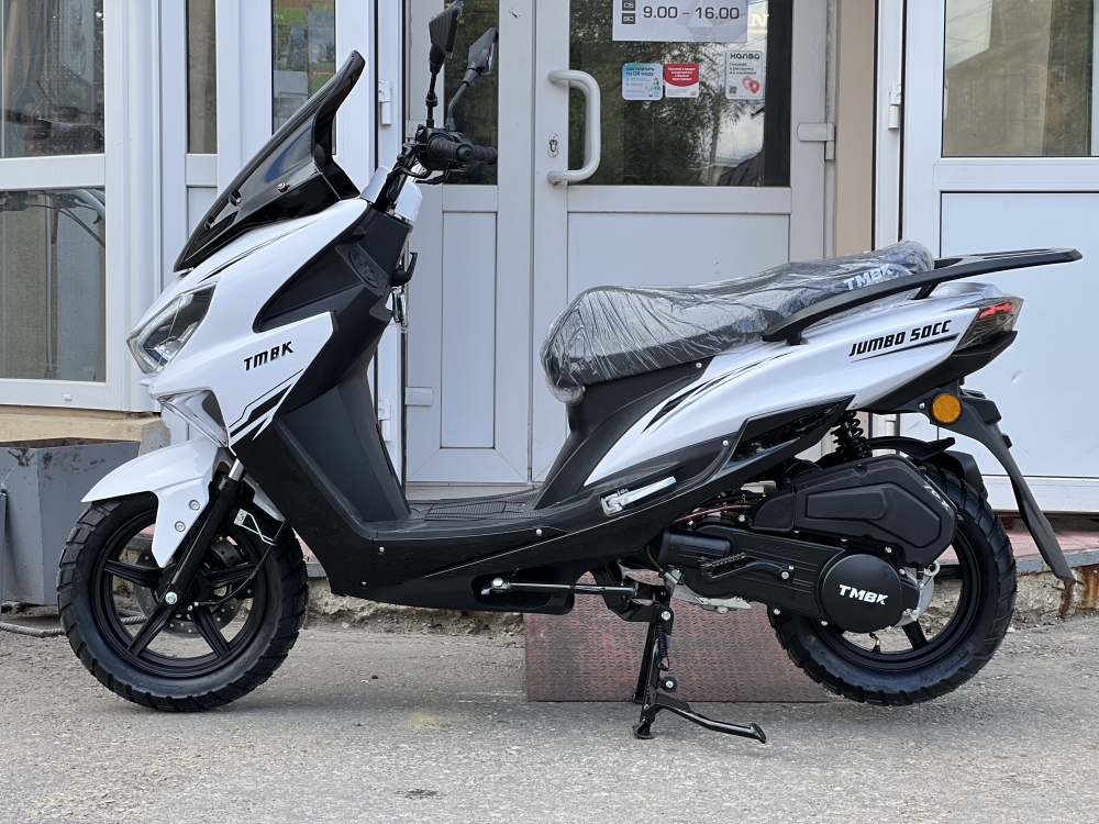 Скутер TMBK SCOOTER JUMBO 50cc (150сс) White Black (Бело-чёрный) МОТОУДАЧА. Магазин мототехники и садового инвентаря с доставкой по всей России