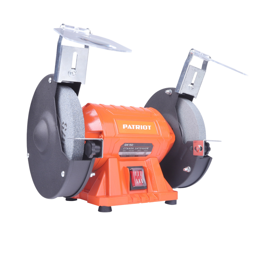 Станок заточной PATRIOT Expert GM 150, 250Вт, 2980об/мин, 150мм диск, A36/A60 зерн, посадочный 12.7м МОТОУДАЧА. Магазин мототехники и садового инвентаря с доставкой по всей России