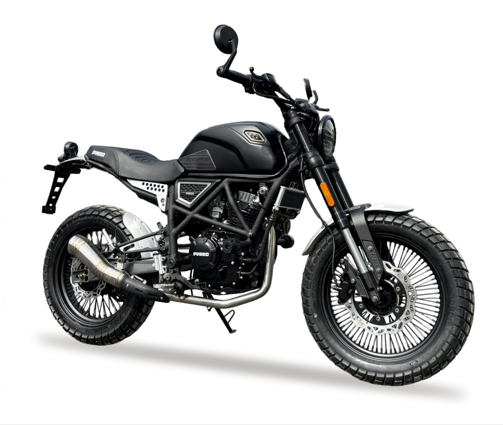 МОТОЦИКЛ FUEGO МОТОЦИКЛ FUEGO SCRAMBLER-R 250 AIR (ЧЕРНЫЙ) МОТОУДАЧА. Магазин мототехники и садового инвентаря с доставкой по всей России