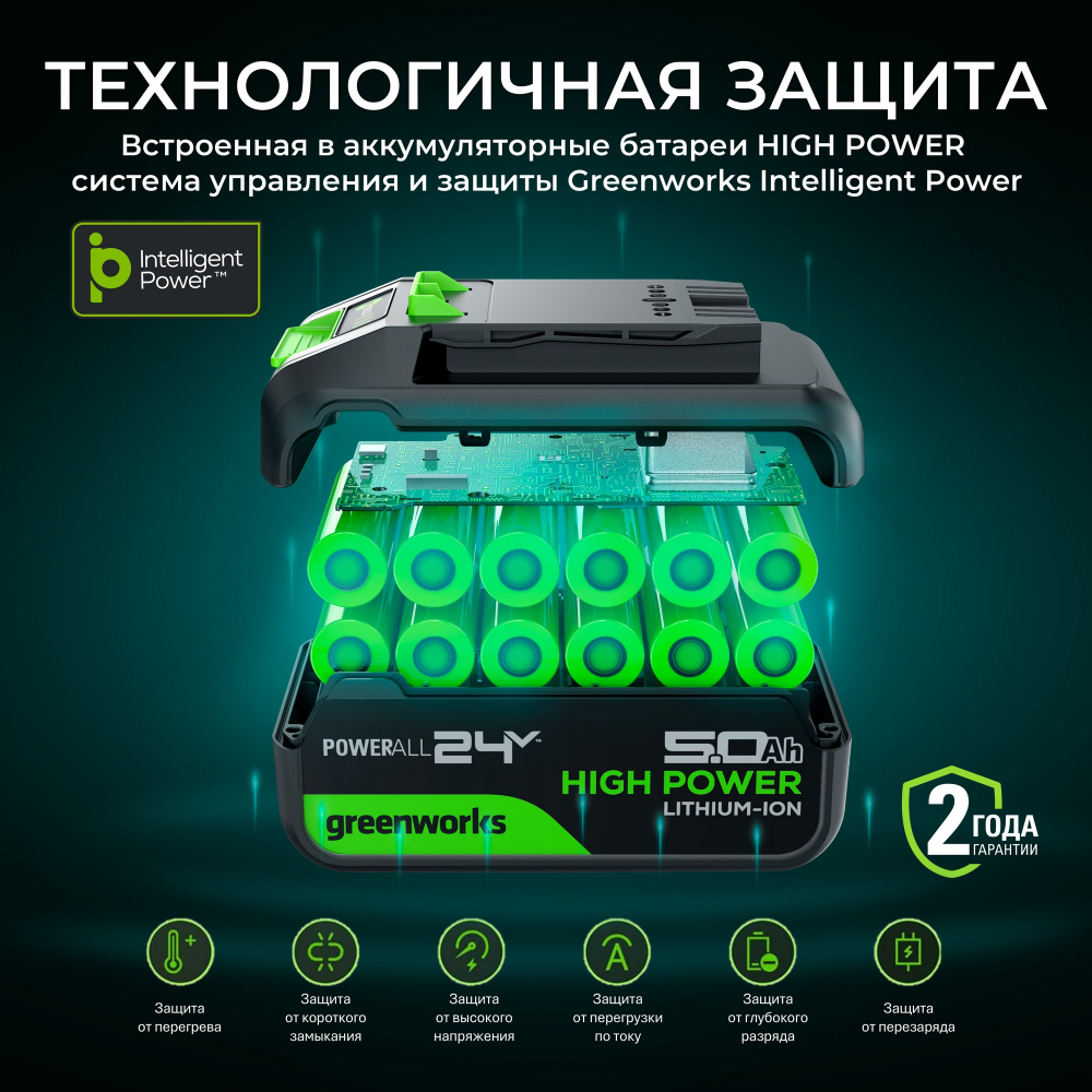 24В 5А*ч литий-ионная аккумуляторная батарея G24HP5 МОТОУДАЧА. Магазин мототехники и садового инвентаря с доставкой по всей России
