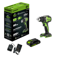 24V Дрель-шуруповерт акк.DD560,б/щет,30/60 Нм,13мм,Anti-kickback,1х2Ач,ЗУ,кор (3708407CUA) МОТОУДАЧА. Магазин мототехники и садового инвентаря с доставкой по всей России