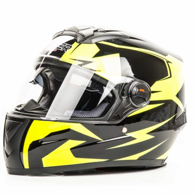 Шлем мото интеграл HIZER B561 (L) #1 black/yellow МОТОУДАЧА. Магазин мототехники и садового инвентаря с доставкой по всей России