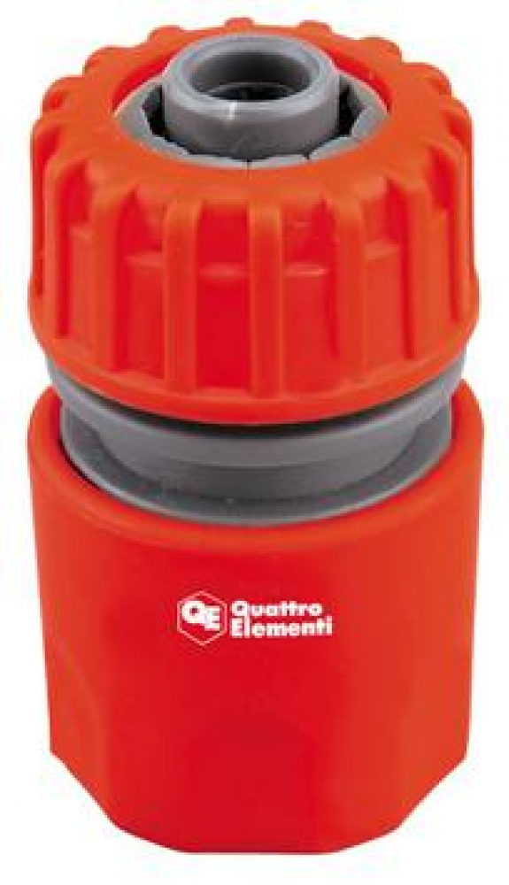 Соединитель быстроразъемный QUATTRO ELEMENTI для шланга 1/2", пластик МОТОУДАЧА. Магазин мототехники и садового инвентаря с доставкой по всей России