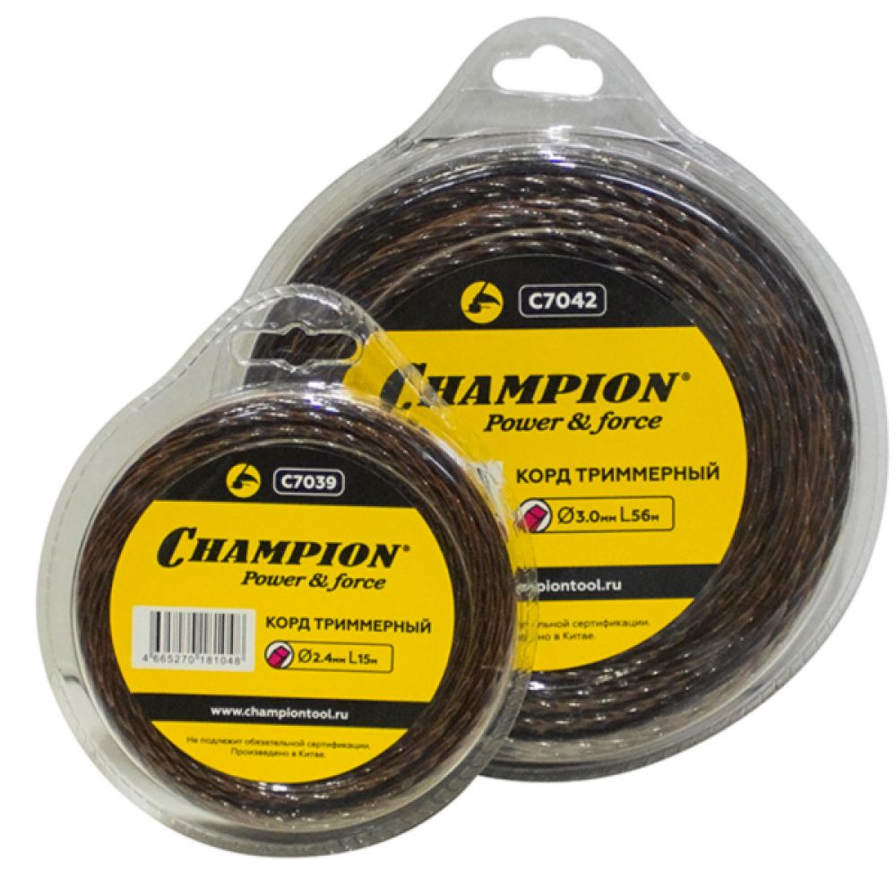 Корд трим.CHAMPION  Magic 2.4мм*15м (витой квадрат) МОТОУДАЧА. Магазин мототехники и садового инвентаря с доставкой по всей России