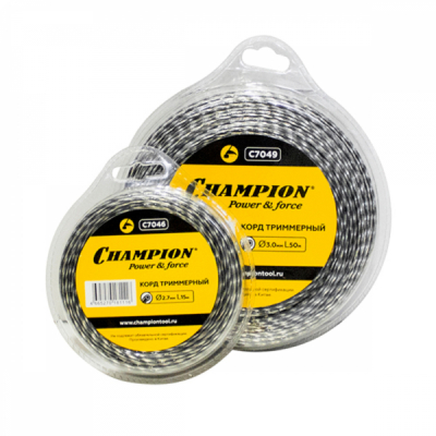 Корд трим.CHAMPION  Tri-twist 2.7мм*15м (витой треугольник) МОТОУДАЧА. Магазин мототехники и садового инвентаря с доставкой по всей России