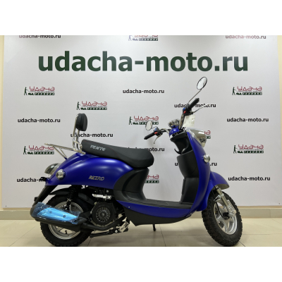 Скутер VENTO RETRO 49cc (150) сигнализация (99кг/100кг) Синий матовый МОТОУДАЧА. Магазин мототехники и садового инвентаря с доставкой по всей России