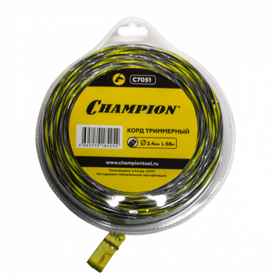 Корд трим.CHAMPION  Tornado 2.4мм*  68м (витой квадрат)+нож МОТОУДАЧА. Магазин мототехники и садового инвентаря с доставкой по всей России