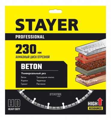 BETON 230 мм, диск алмазный отрезной по бетону, кирпичу, плитке, STAYER Professional МОТОУДАЧА. Магазин мототехники и садового инвентаря с доставкой по всей России