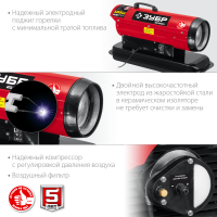 Дизельная тепловая пушка ЗУБР, 20 кВт МОТОУДАЧА. Магазин мототехники и садового инвентаря с доставкой по всей России