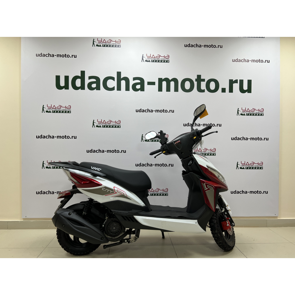 Скутер VMC (VENTO) CITY 49сс (150) LED фары, сигнализация (RED /WHITE)(Красно-Белый) МОТОУДАЧА. Магазин мототехники и садового инвентаря с доставкой по всей России