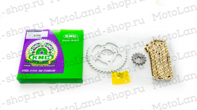 Комплект (приводная цепь+звезды) 428-120L/428-14/428-41 KMC Альфа/дельта МОТОУДАЧА. Магазин мототехники и садового инвентаря с доставкой по всей России