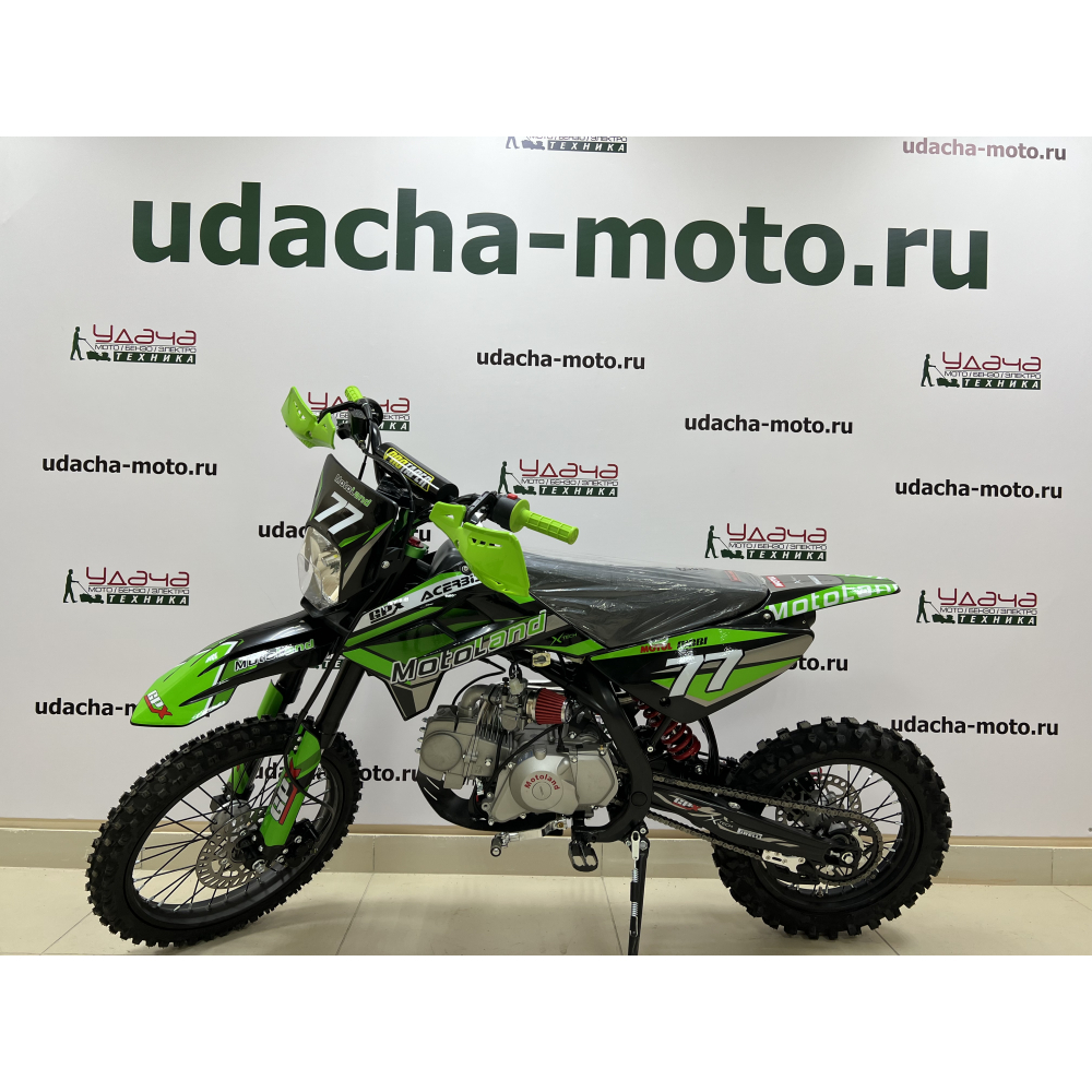 Питбайк  Motoland JX125 E зеленый МОТОУДАЧА. Магазин мототехники и садового инвентаря с доставкой по всей России