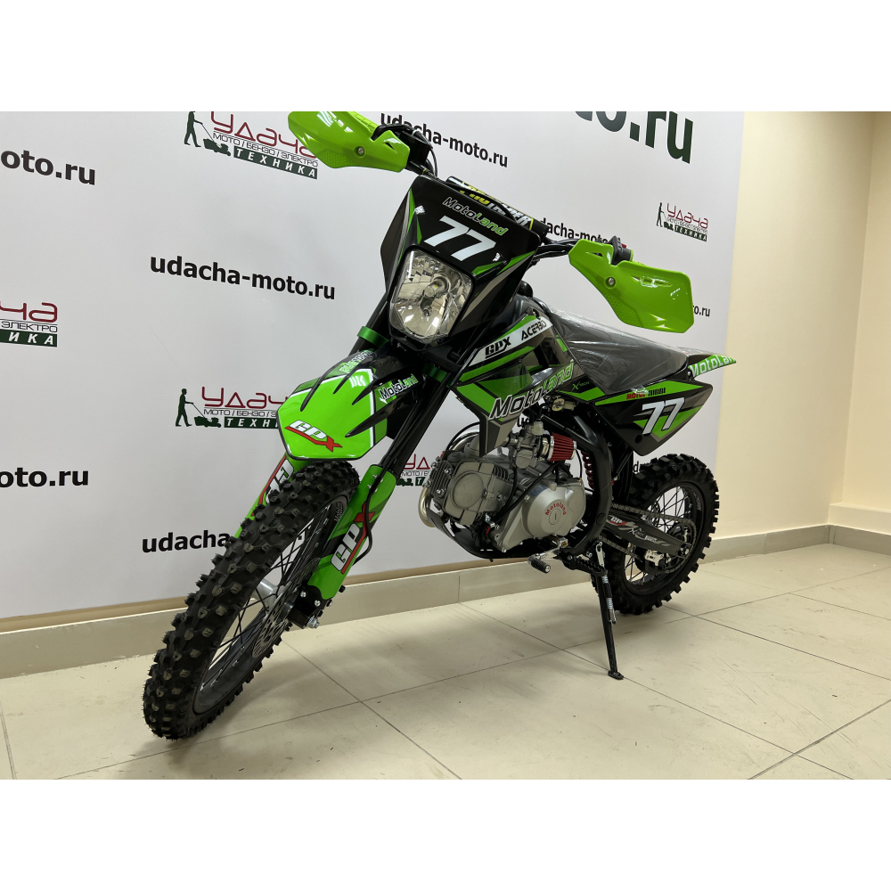 Питбайк  Motoland JX125 E зеленый МОТОУДАЧА. Магазин мототехники и садового инвентаря с доставкой по всей России