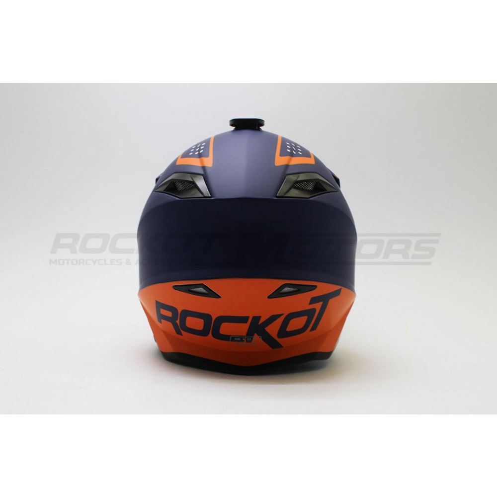 Шлем кроссовый ROCKOT RM-216 Soul (M) (оранжевый/синий матовый) МОТОУДАЧА. Магазин мототехники и садового инвентаря с доставкой по всей России