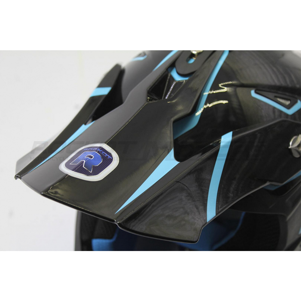 Шлем кроссовый ROCKOT RM-216 Wave (L) (черный/синий глянцевый) МОТОУДАЧА. Магазин мототехники и садового инвентаря с доставкой по всей России