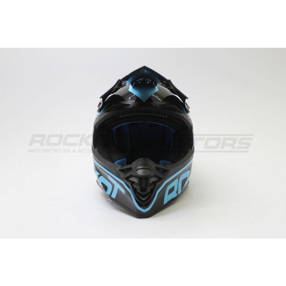 Шлем кроссовый ROCKOT RM-216 Wave (L) (черный/синий глянцевый) МОТОУДАЧА. Магазин мототехники и садового инвентаря с доставкой по всей России