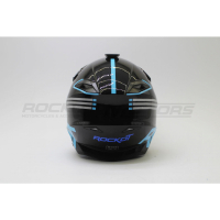 Шлем кроссовый ROCKOT RM-216 Wave (L) (черный/синий глянцевый) МОТОУДАЧА. Магазин мототехники и садового инвентаря с доставкой по всей России