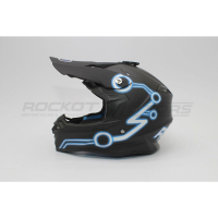 Шлем кроссовый ROCKOT RM-216 Tron (S) (черный/белый/синий матовый) МОТОУДАЧА. Магазин мототехники и садового инвентаря с доставкой по всей России