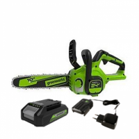 Цепная пила аккумуляторная GreenWorks G24CS25K2, 24V, 25см, c АКБ 2Ач и ЗУ МОТОУДАЧА. Магазин мототехники и садового инвентаря с доставкой по всей России
