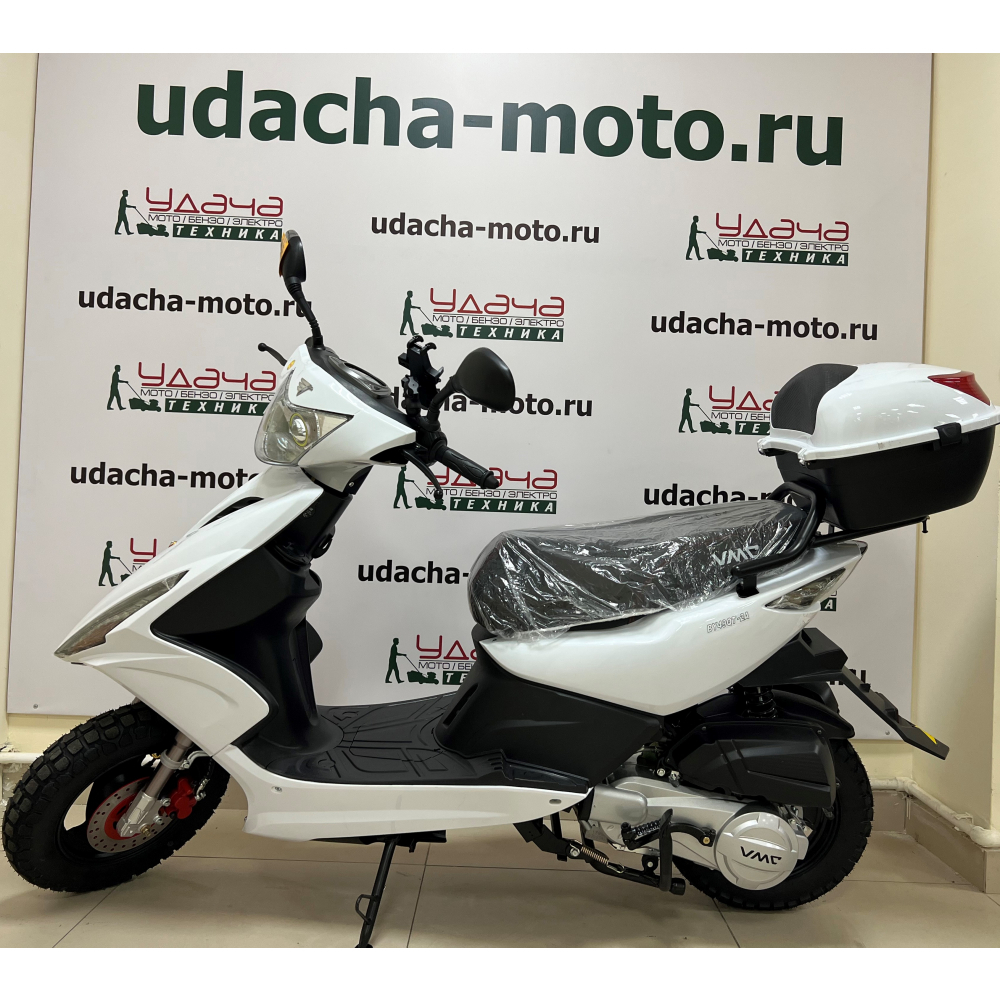 Скутер CORSA BY49QT-2A 49см3 (150) сигнализация (С КОФРОМ) Белый МОТОУДАЧА. Магазин мототехники и садового инвентаря с доставкой по всей России