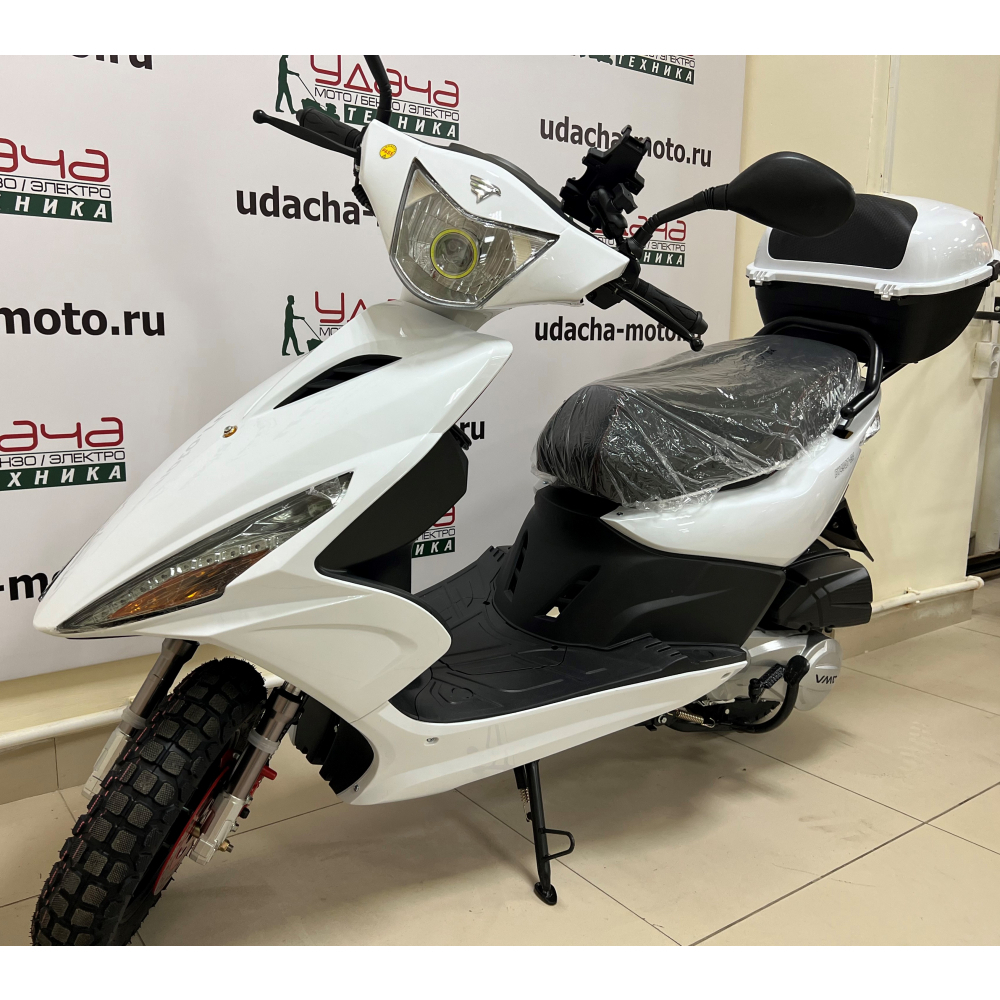 Скутер CORSA BY49QT-2A 49см3 (150) сигнализация (С КОФРОМ) Белый МОТОУДАЧА. Магазин мототехники и садового инвентаря с доставкой по всей России