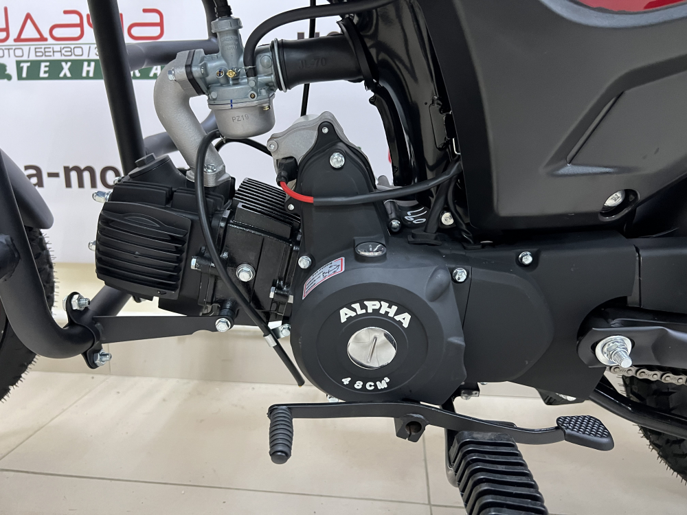 Мопед Альфа RS LUX 11 (LM48-B) красный (А) МОТОУДАЧА. Магазин мототехники и садового инвентаря с доставкой по всей России