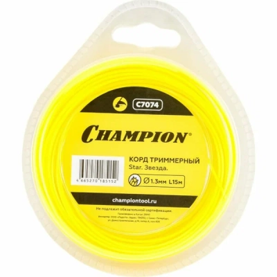 Корд трим.CHAMPION  Star 1.3мм* 15м (звезда) МОТОУДАЧА. Магазин мототехники и садового инвентаря с доставкой по всей России