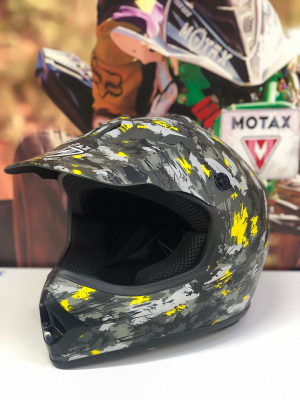 Шлем кроссовый MOTAX желтый камуфляж S (49-50) J МОТОУДАЧА. Магазин мототехники и садового инвентаря с доставкой по всей России