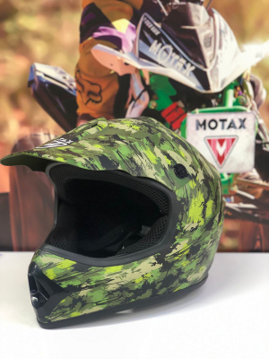 Шлем кроссовый MOTAX зеленый камуфляж S (49-50) J МОТОУДАЧА. Магазин мототехники и садового инвентаря с доставкой по всей России