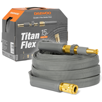 Шланг TitanFlex гибридный, длина 15м, диаметр  5/8" (15мм), с комплектом для полива  НОВИНКА МОТОУДАЧА. Магазин мототехники и садового инвентаря с доставкой по всей России