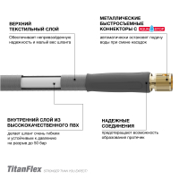 Шланг TitanFlex гибридный, длина 15м, диаметр  5/8" (15мм), с комплектом для полива  НОВИНКА МОТОУДАЧА. Магазин мототехники и садового инвентаря с доставкой по всей России